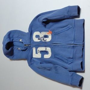 H & M L.O.G.G. full length zipper hoodie jacket long sleeve kids 2-4 yrs. blue